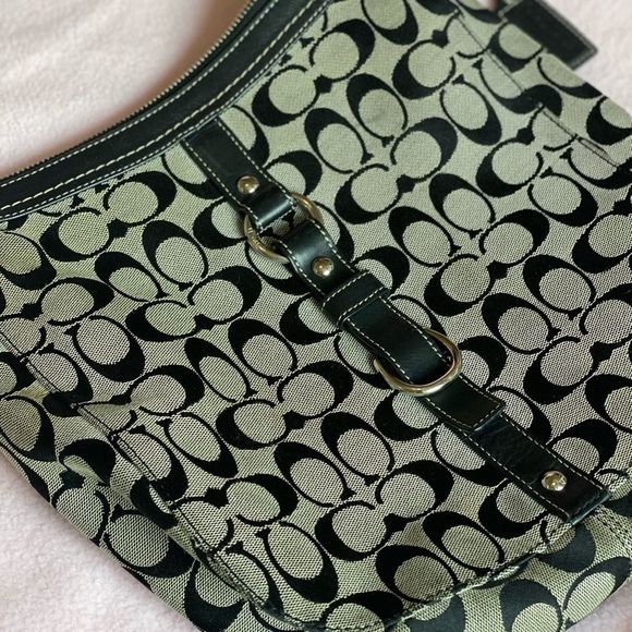 90’s retro Coach Logo Shoulder Bag Purse Black - Picture 3 of 8